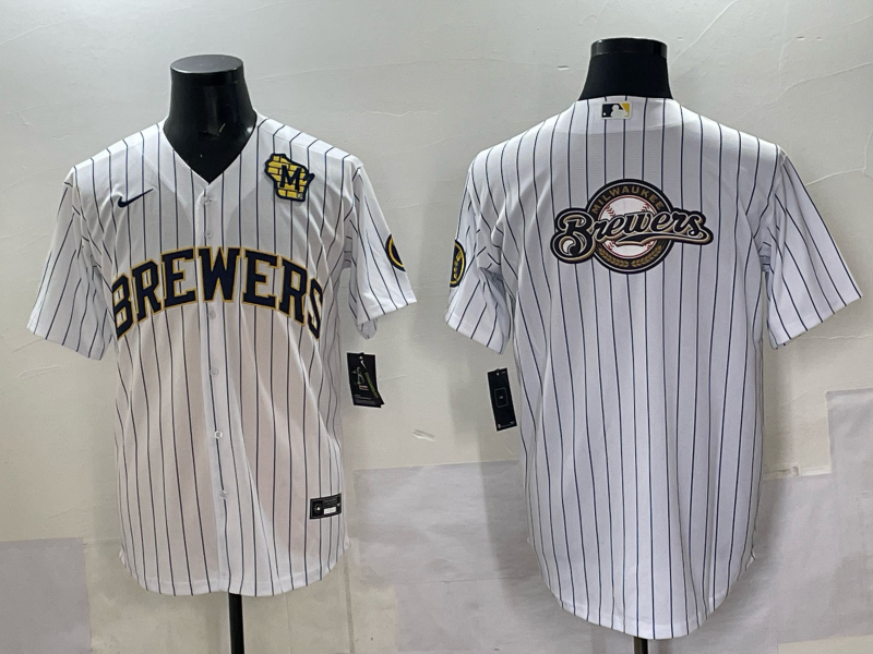 Men Milwaukee Brewers Blank white Nike MLB 2025 Jersey 002->milwaukee brewers->MLB Jersey